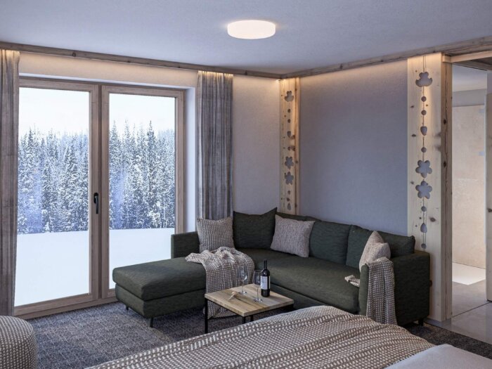 Wohnbereich Suite Schiefergut Family Resort