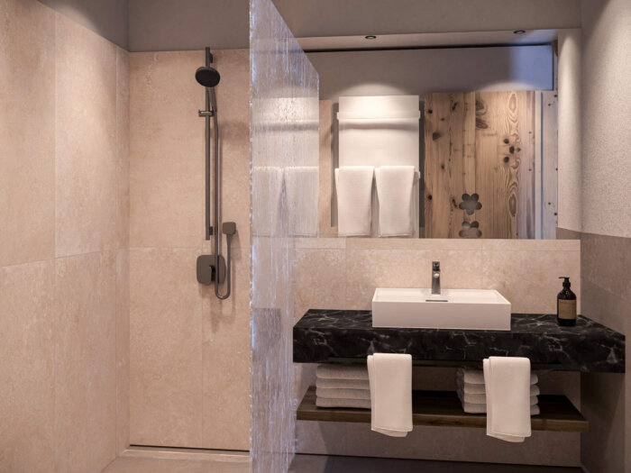 Badezimmer Schiefergut Family Resort