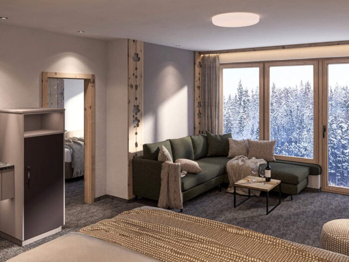 Wohnbereich Suite Schiefergut Family Resort